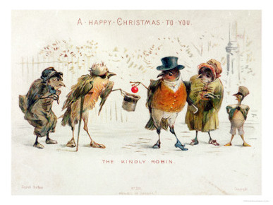 The Kindly Robin, Victorian Christmas Card