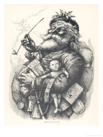 Pot-Bellied Father Christmas with Lots of Presents