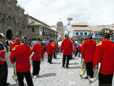 Religious Procession on Christmas Day, Cuzco, Peru, South America