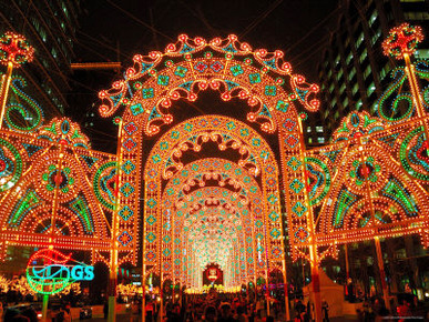 Cheonggyecheon Stream and Christmas Lighting, Seoul, South Korea